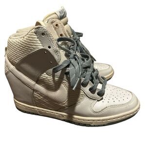 Nike Dunk Sky High Hidden Wedge Sneakers Size 7 Cream White Trainers Retro